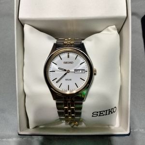 Seiko Solar Two tone Gold and Silver stainless steel